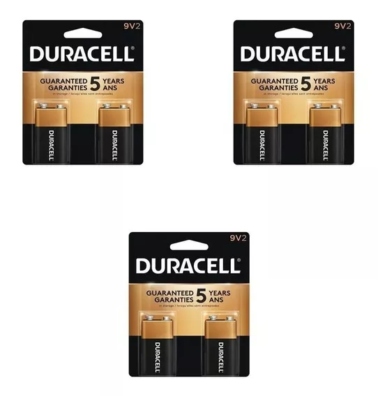 Kit Com 6 Baterias 9v Alcalina Duracell - 3 Cartelas