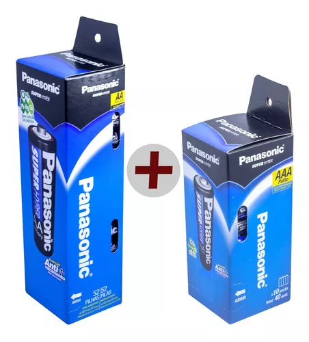 Kit 52 Pilhas Aa + 40 Aaa Zinco Panasonic Original Tubo